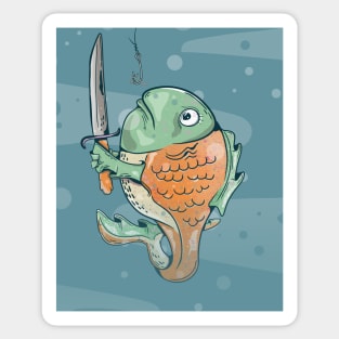 Fish with a knife Sticker